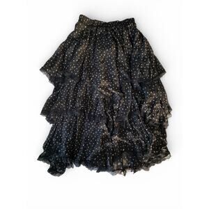 Rusty Dusty Tiered Ruffle Skirt Lace Trim NWT